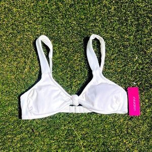 ⭐️SOLD⭐️ Xhilaration White Ribbed Bikini Top New